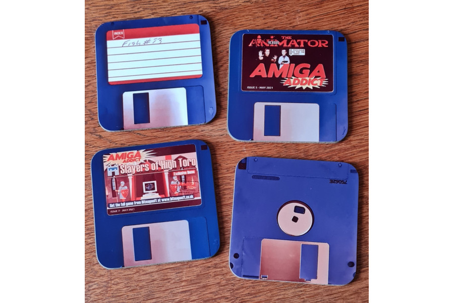Amiga Floppy Disk Drinks Coasters / Mats
